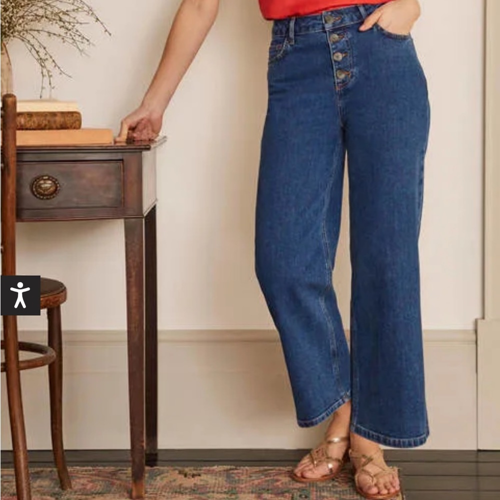 Women's Boden Blue Wide-Leg Jeans